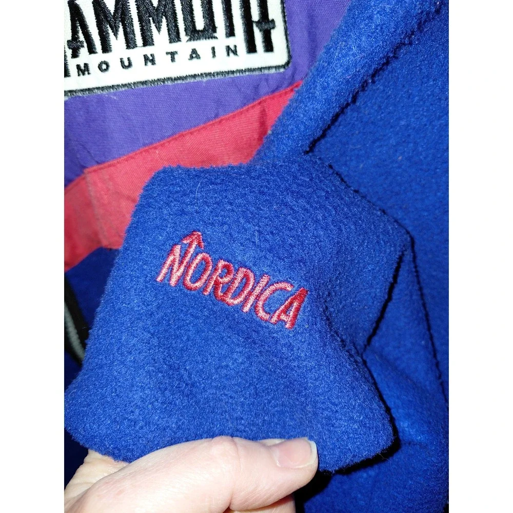Vintage Nordica Mammoth Mountain Host Fleece‎ Jacket XL Purple Blue Pink Ski USA